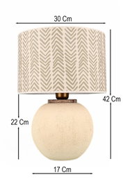 Opviq Lámpara de Mesa BK061 de Cerámica Blanca